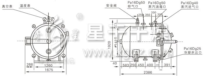 圓形靜態(tài)真空干燥機結構示意圖